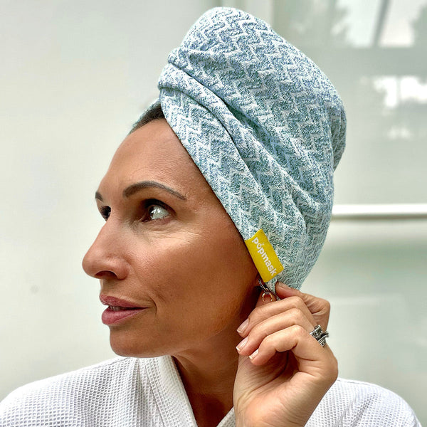 Blue Fast-Drying Microfibre Hair Towel